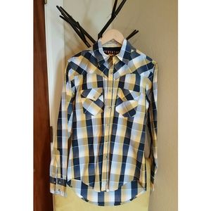 Twenty X plaid button down shirt western style